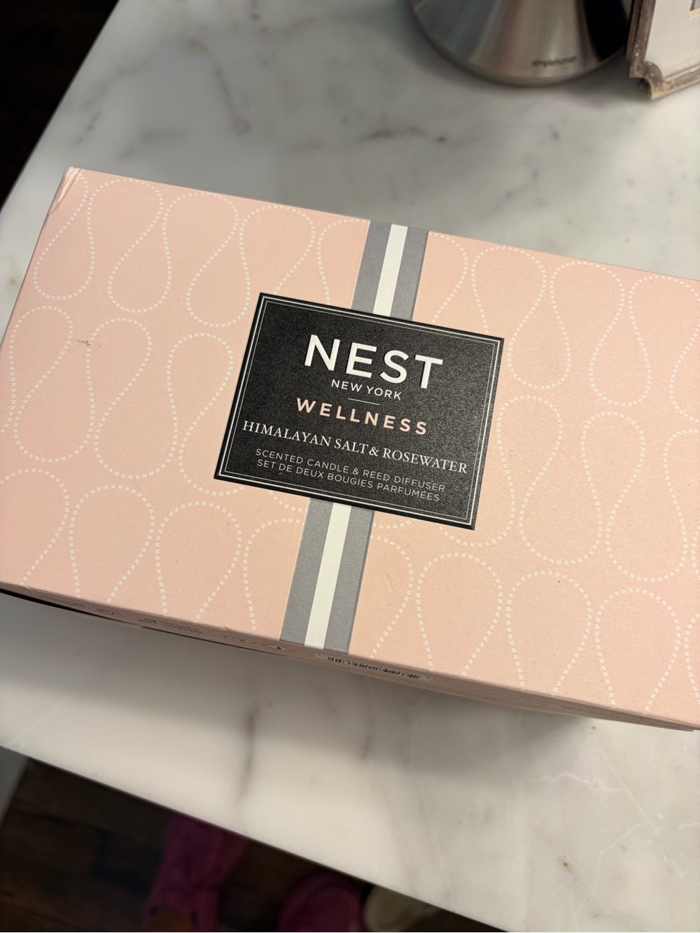 Nest Wellness Himalayan Salt & Rosewater Candle & Reed Diffuser - Pink